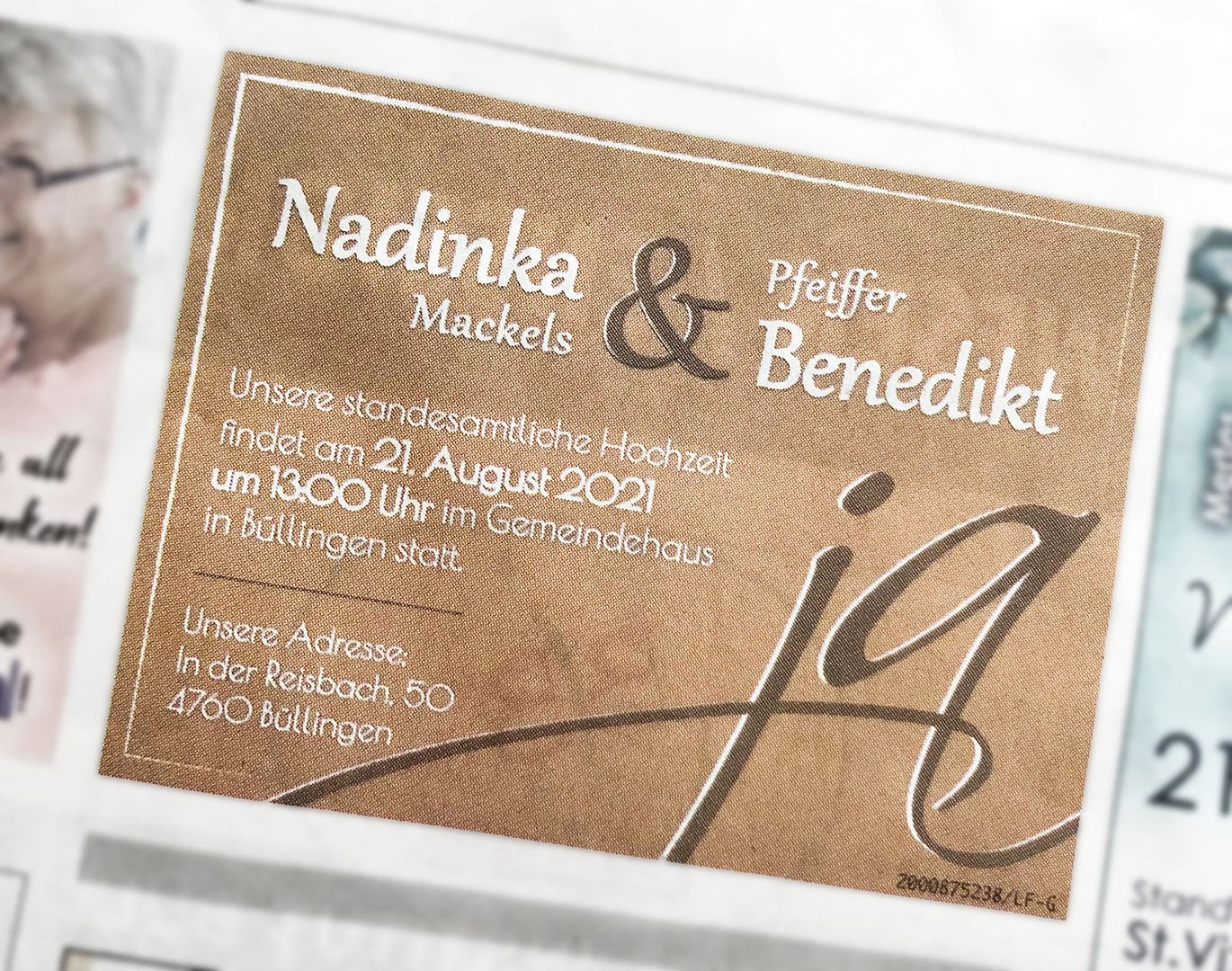 Heiratsanzeige – Nadinka & Benedikt